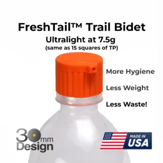 FreshTail™ Trail Bidet the Ultralight Backpackers Bidet, for 28mm bottles
