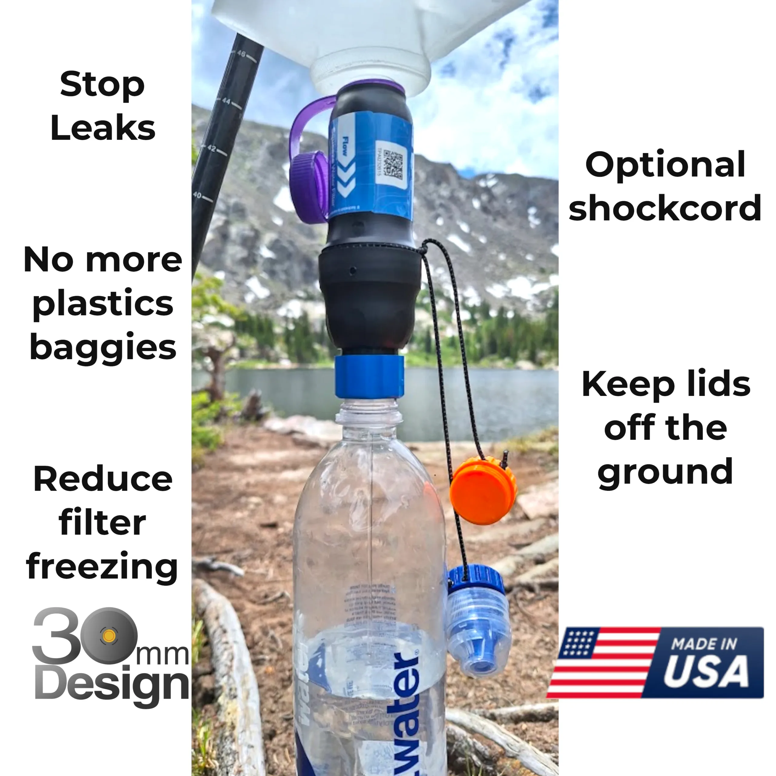 TrailPlug™- the ultralight watertight plug for Sawyer Squeeze Water Filters, w/ Optional Coupler - Image 7